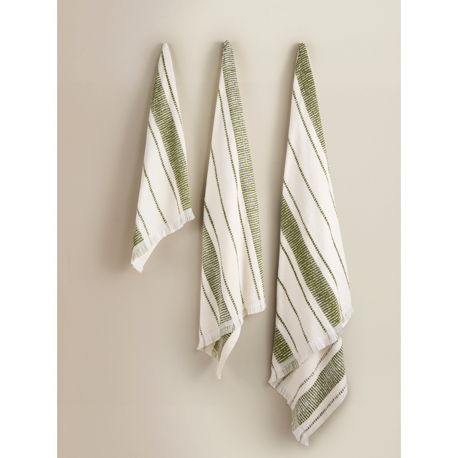 George Green Avocado Stripe Cotton Towel Range