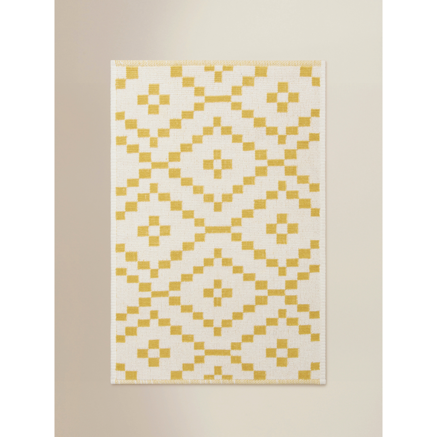 George Yellow Geometric Cotton Bath Mat
