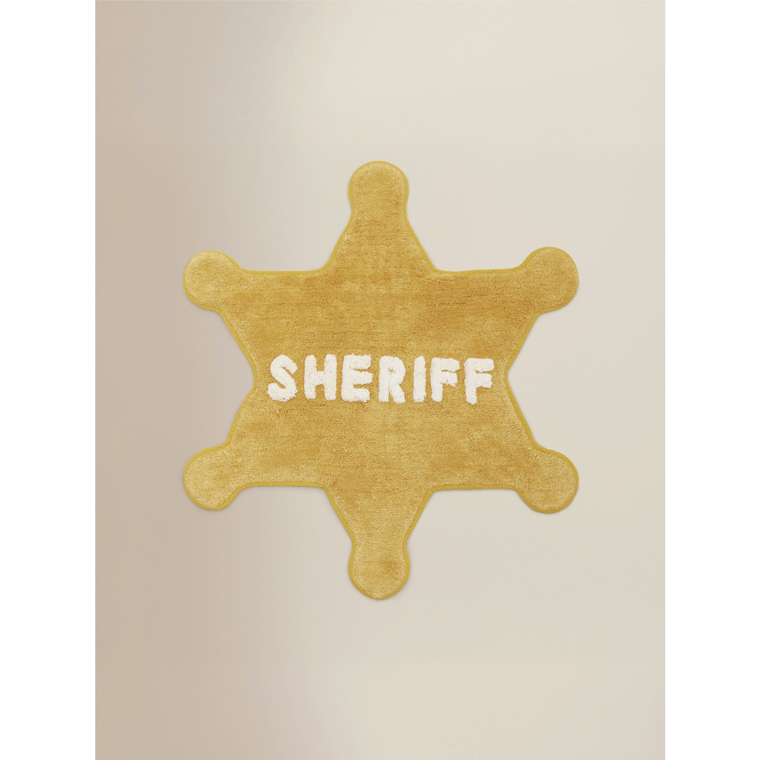 George Yellow Sheriff Star Badge Cotton Bath Mat