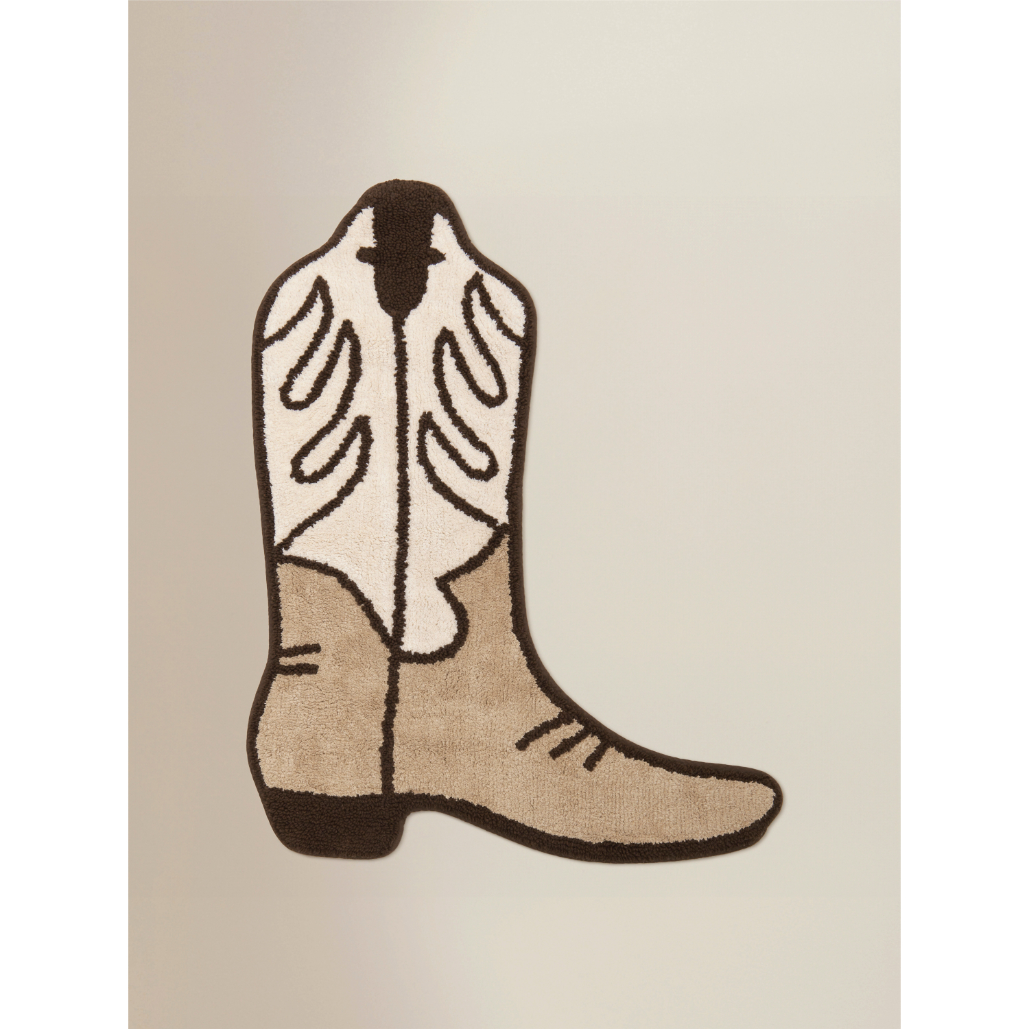 George Beige Cowboy Boot Cotton Bath Mat