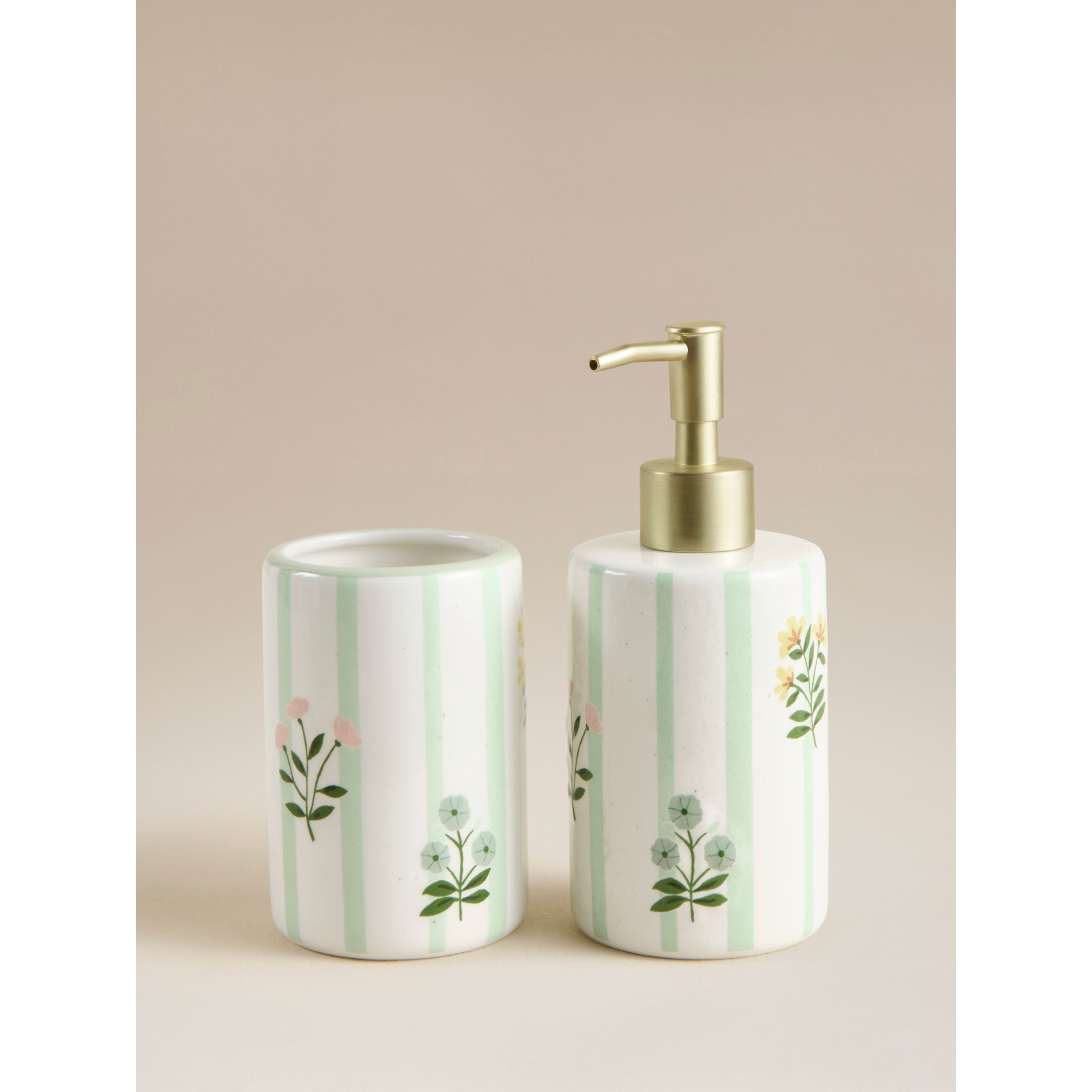 George Multi Ditsy Floral Soap Dispenser & Tumbler - Set Of 2