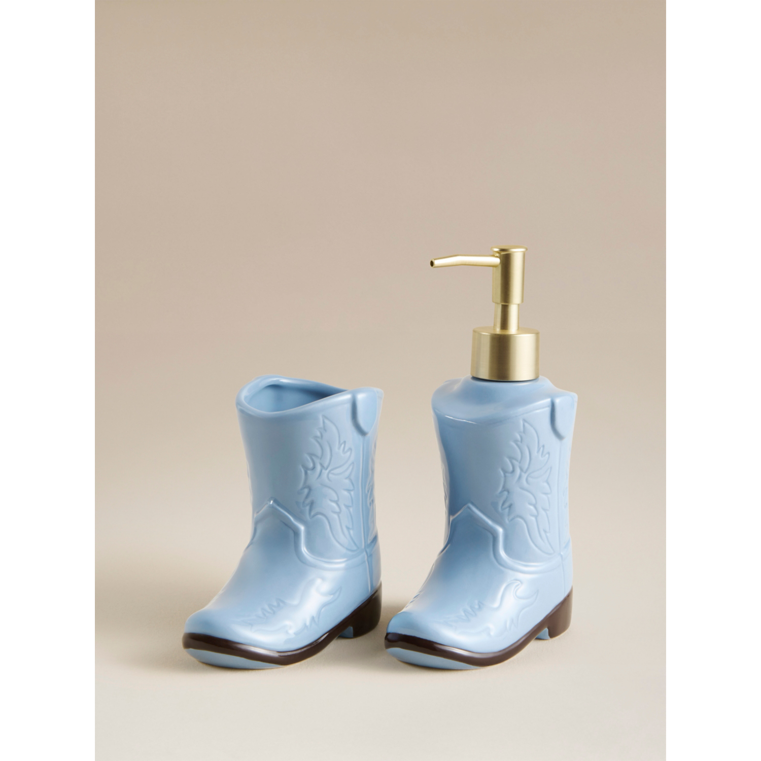 George Blue Cowboy Boot Soap Dispenser & Tumbler - Set Of 2