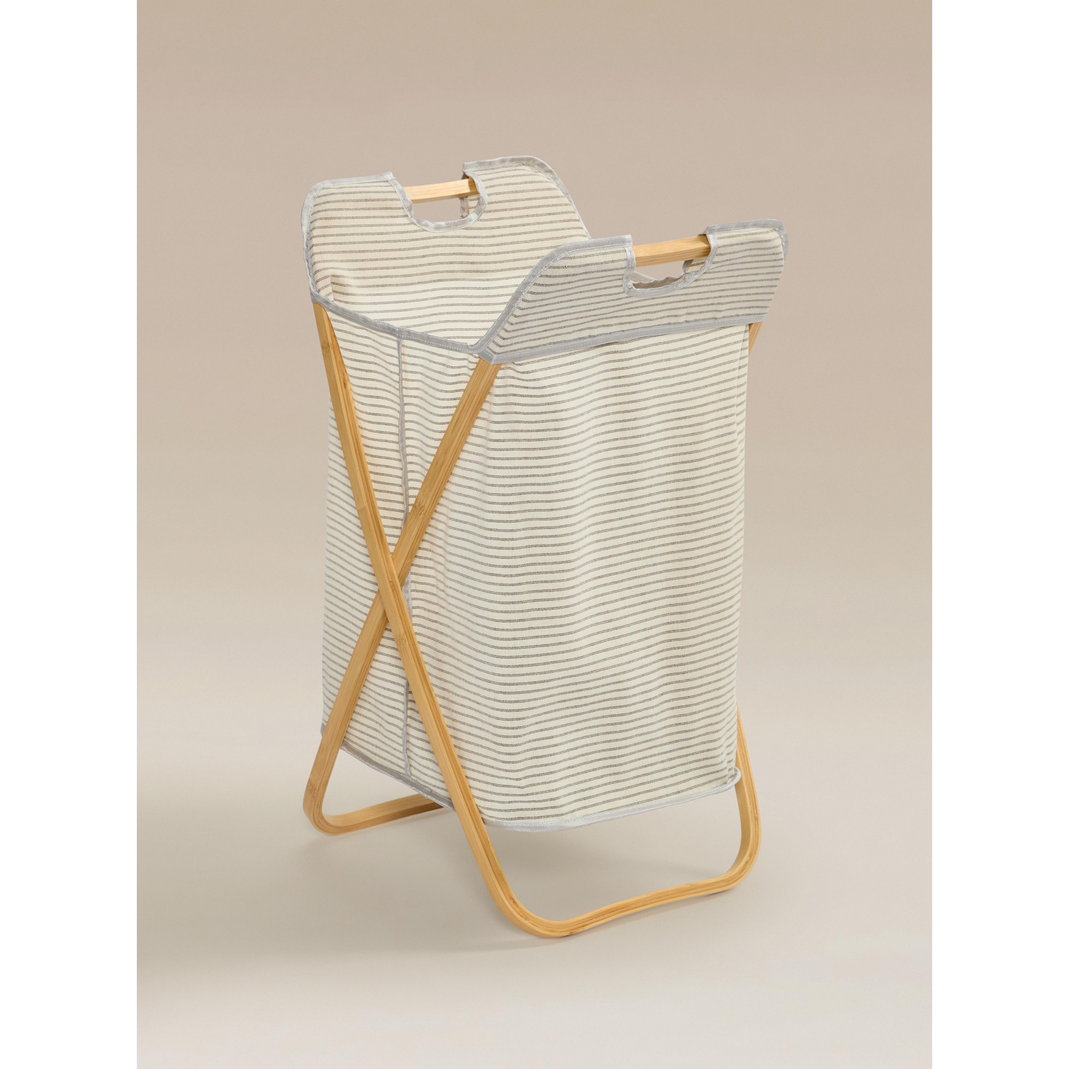 George Foldable Striped Laundry Hamper