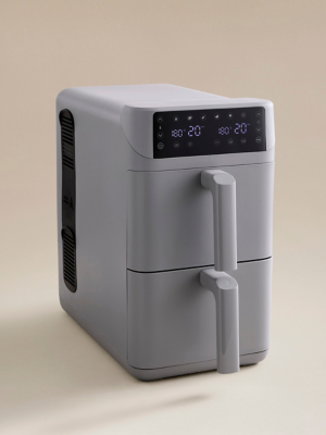 Grey Dual Basket Stackable Air Fryer 10L | Electricals | George at ASDA