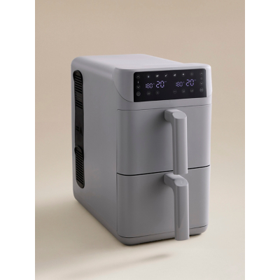 George Grey George Home Dual Basket Stackable Air Fryer 10L - Grey