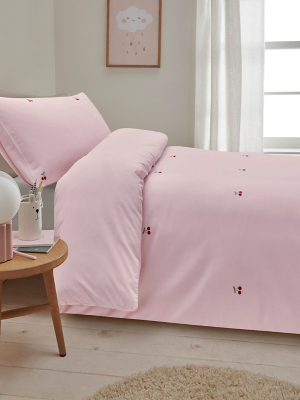 Pink Cherry Embroidery Reversible Duvet Set | Home | George at ASDA
