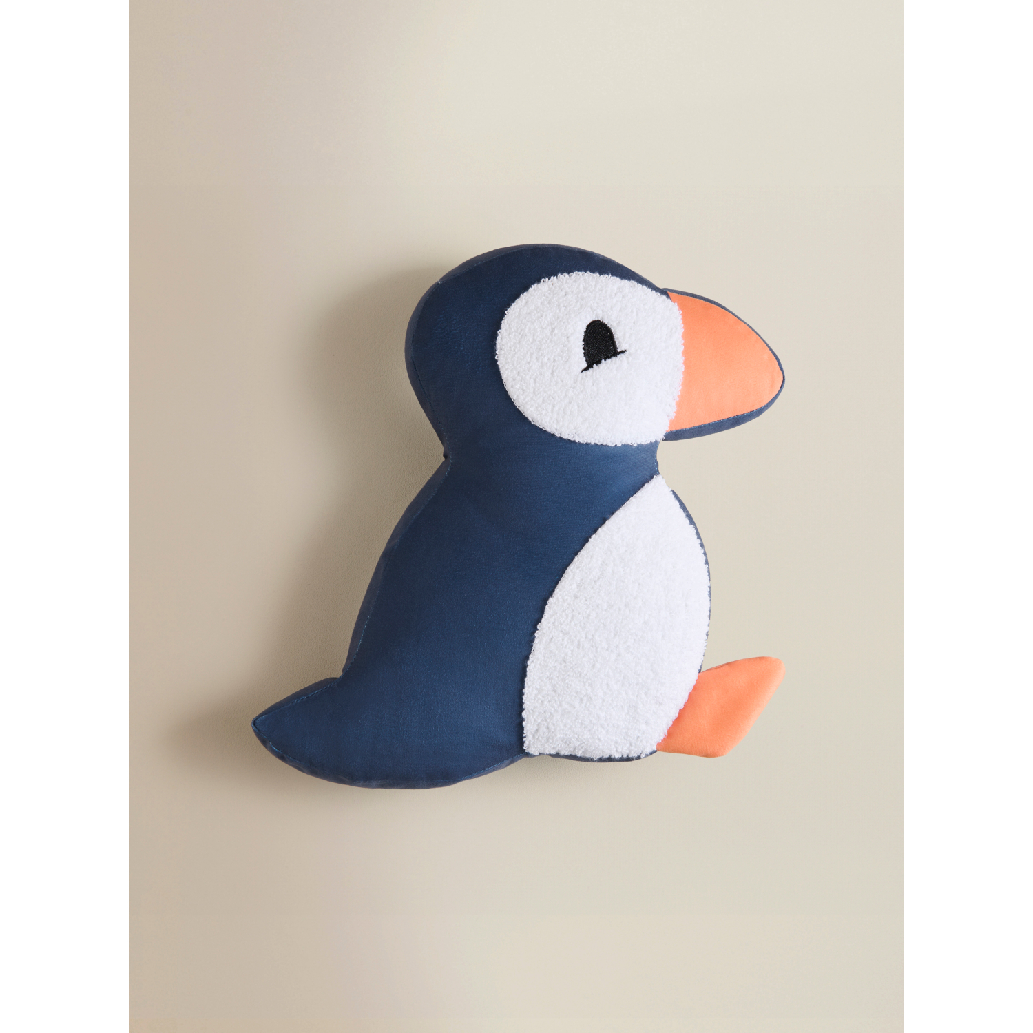 George Navy Puffin-Shaped Cushion