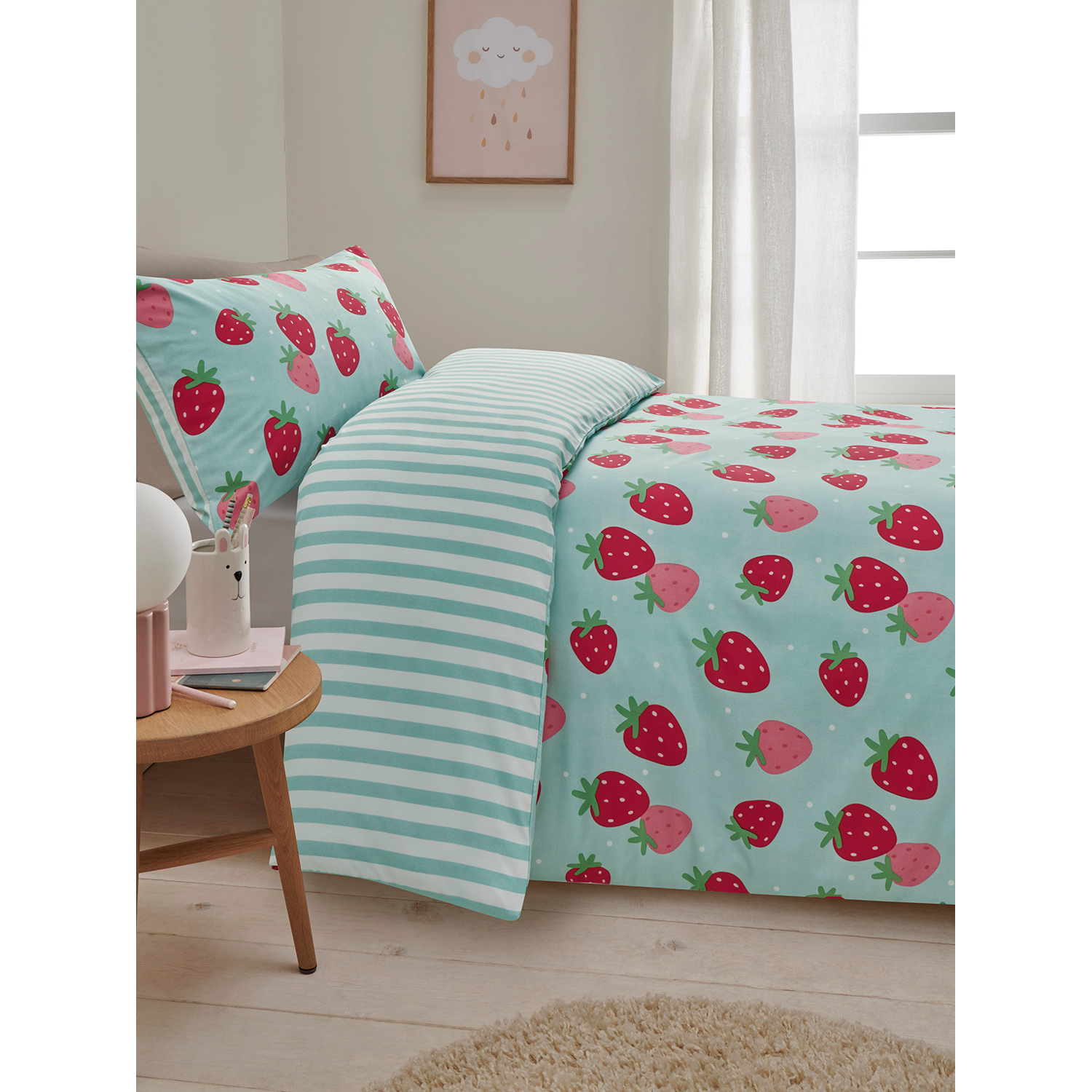 George Blue Strawberry Reversible Duvet