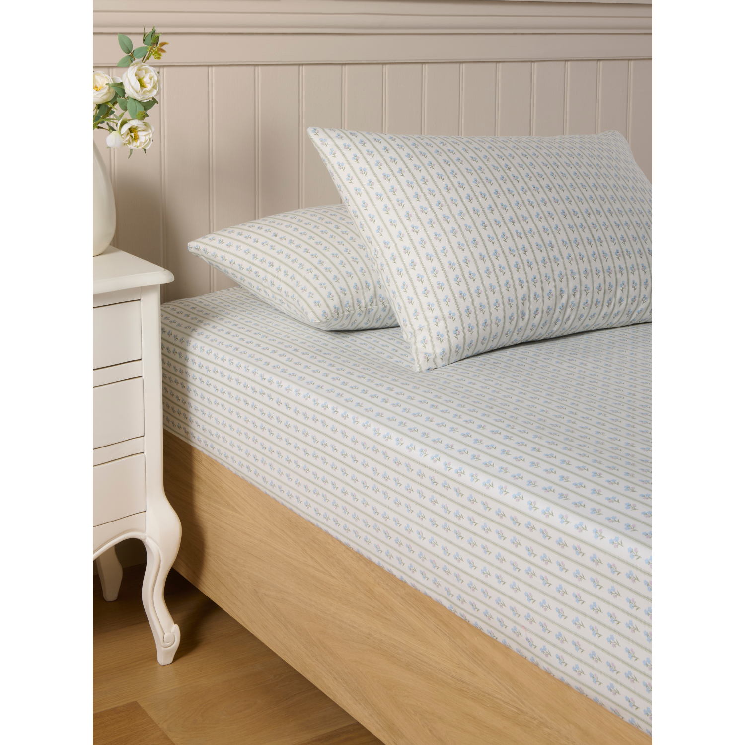 George Multi Stacey Solomon Vintage Stripe Floral Cotton Pillowcase Pair