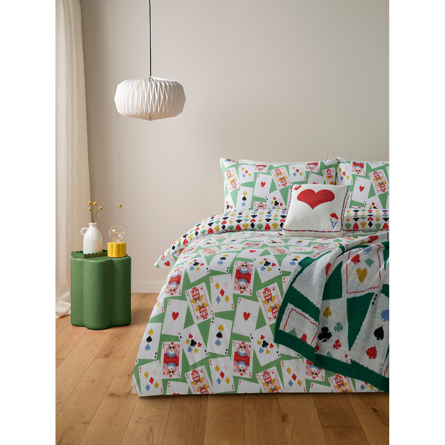 George Multi Playing Cards Microfibre Reversible Duvet Set