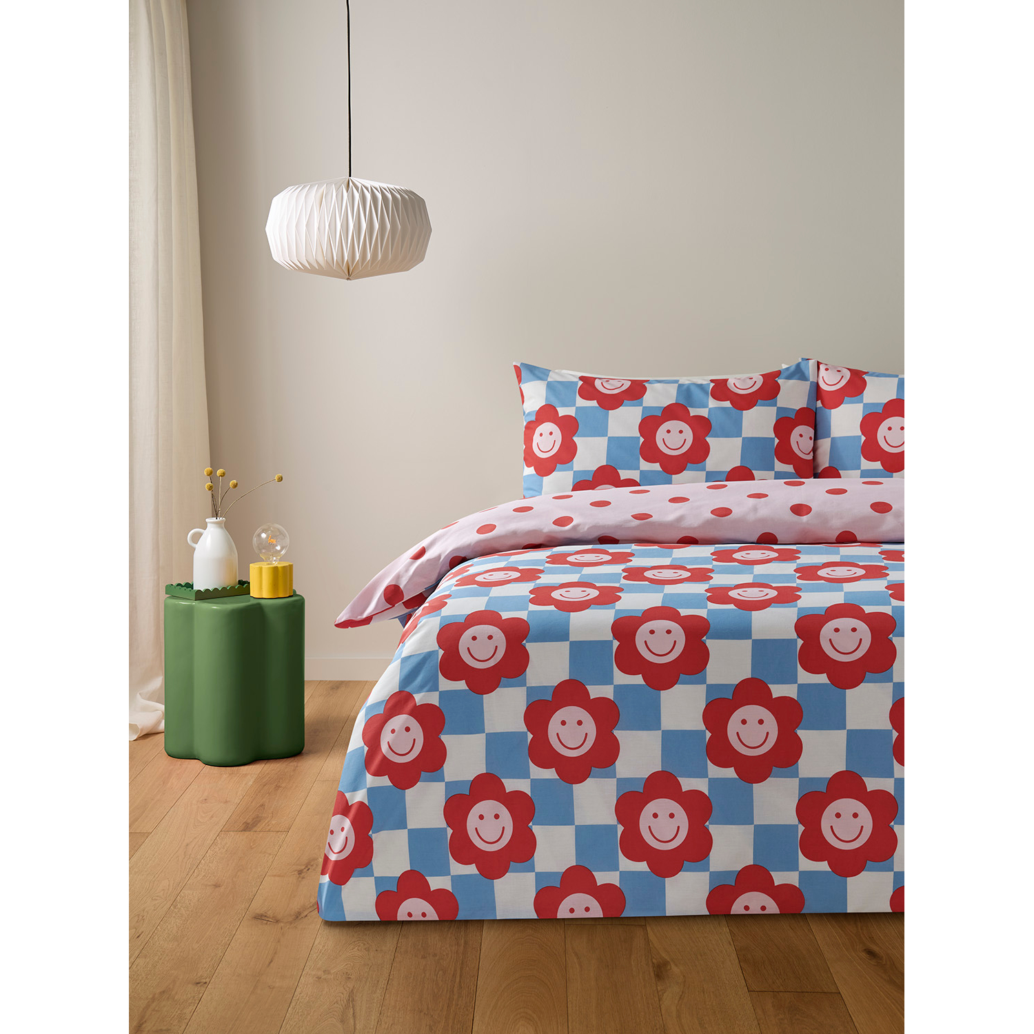 George Multi Smiley Floral Reversible Duvet Set