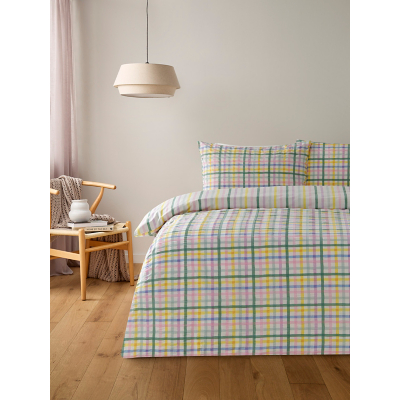 George Multi Spring Check Seersucker Reversible Duvet Set