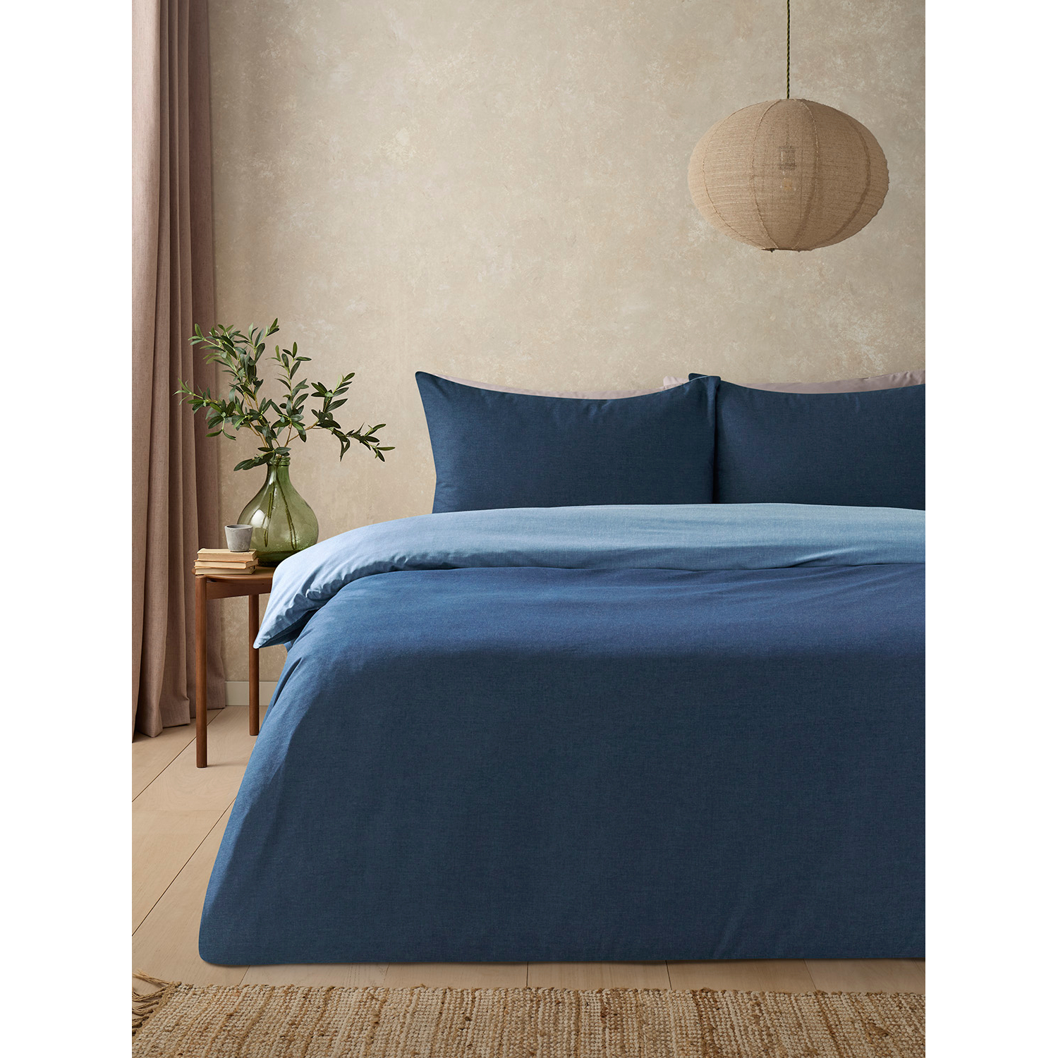 George Navy Reversible Textured Duvet Set