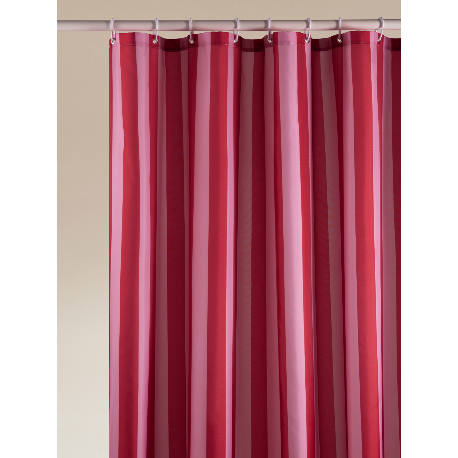 George Red & Pink Block Stripe Shower Curtain