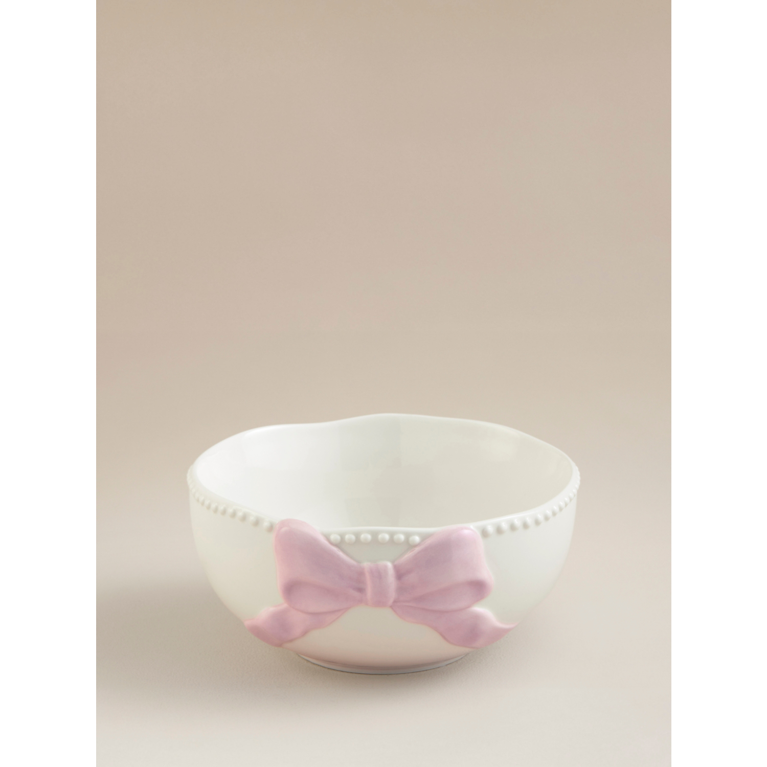 George Pink & White Bow Cereal Bowl