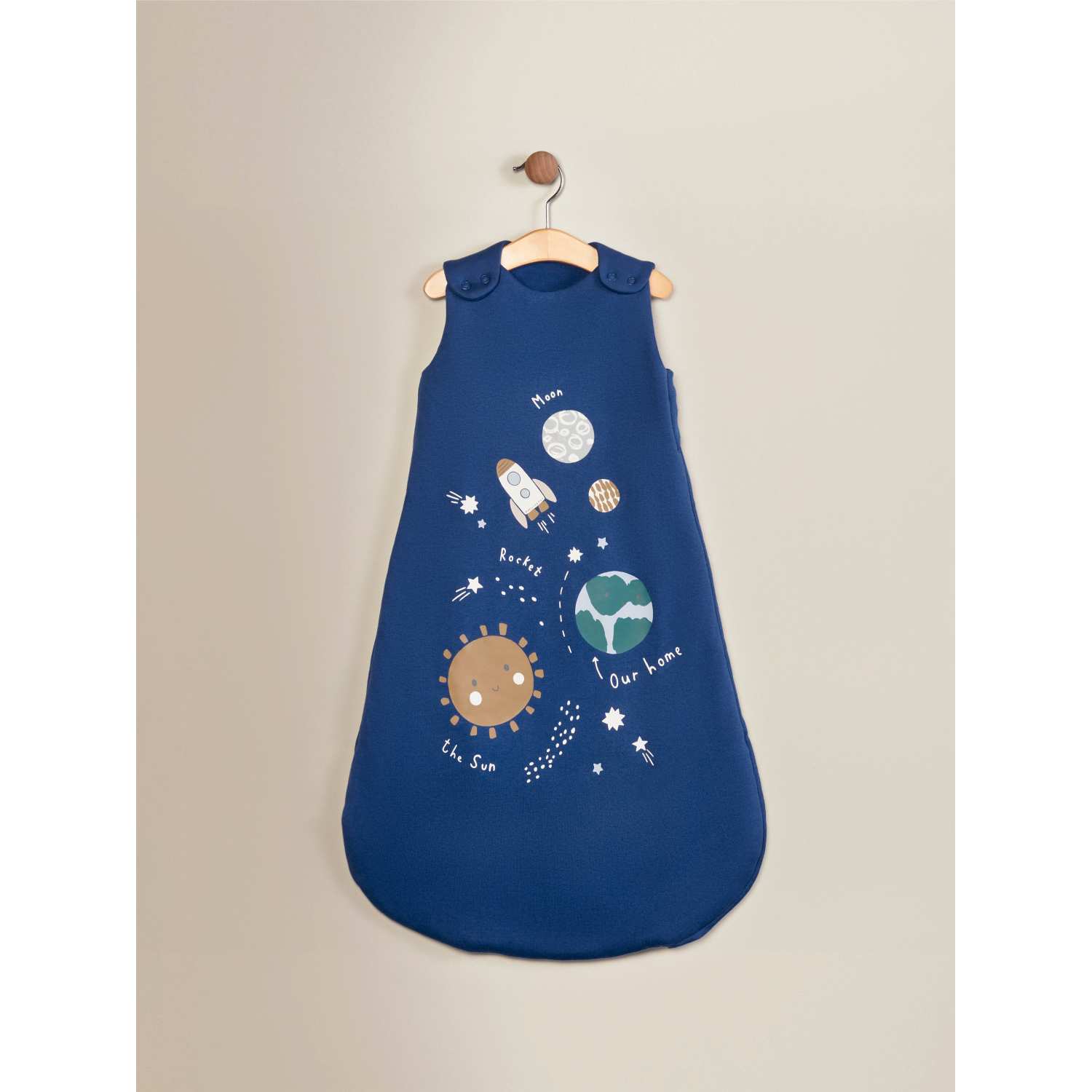 George Blue Space Jersey Cotton Sleep Bag - 1 Tog
