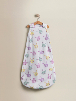 Pink & White Bunnies Cotton Sleeping Bag - 1 Tog