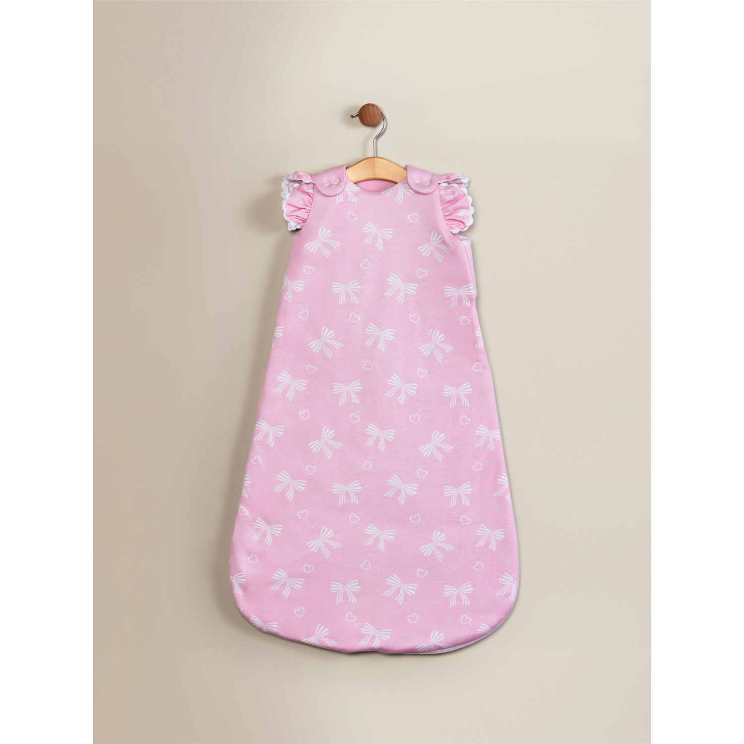 George Pink Bows Jersey Cotton Sleeping Bag - 1 Tog