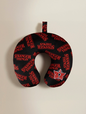 Stranger Things Black Travel Pillow