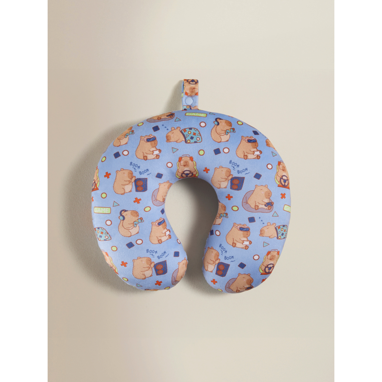 George Blue Capybara Travel Pillow