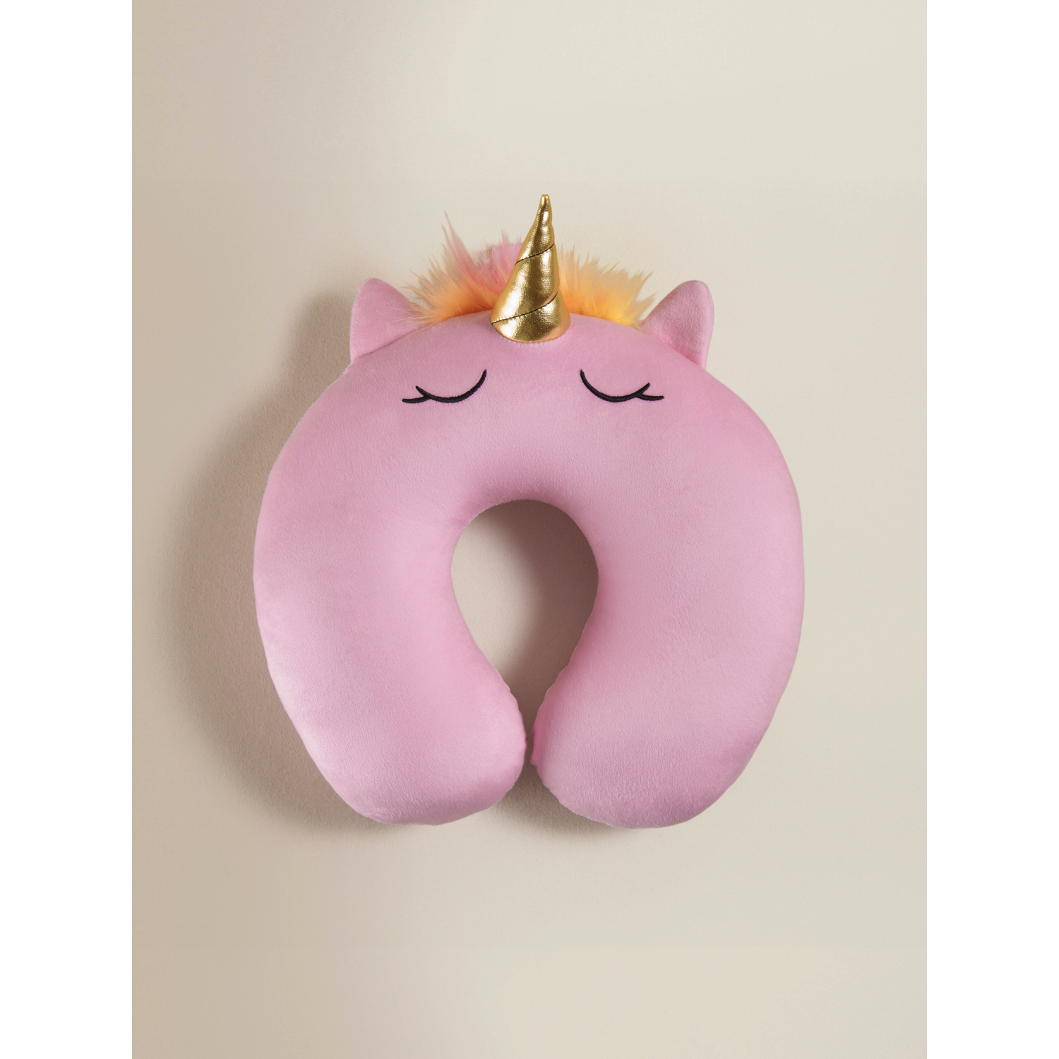 George Pink Unicorn Travel Pillow