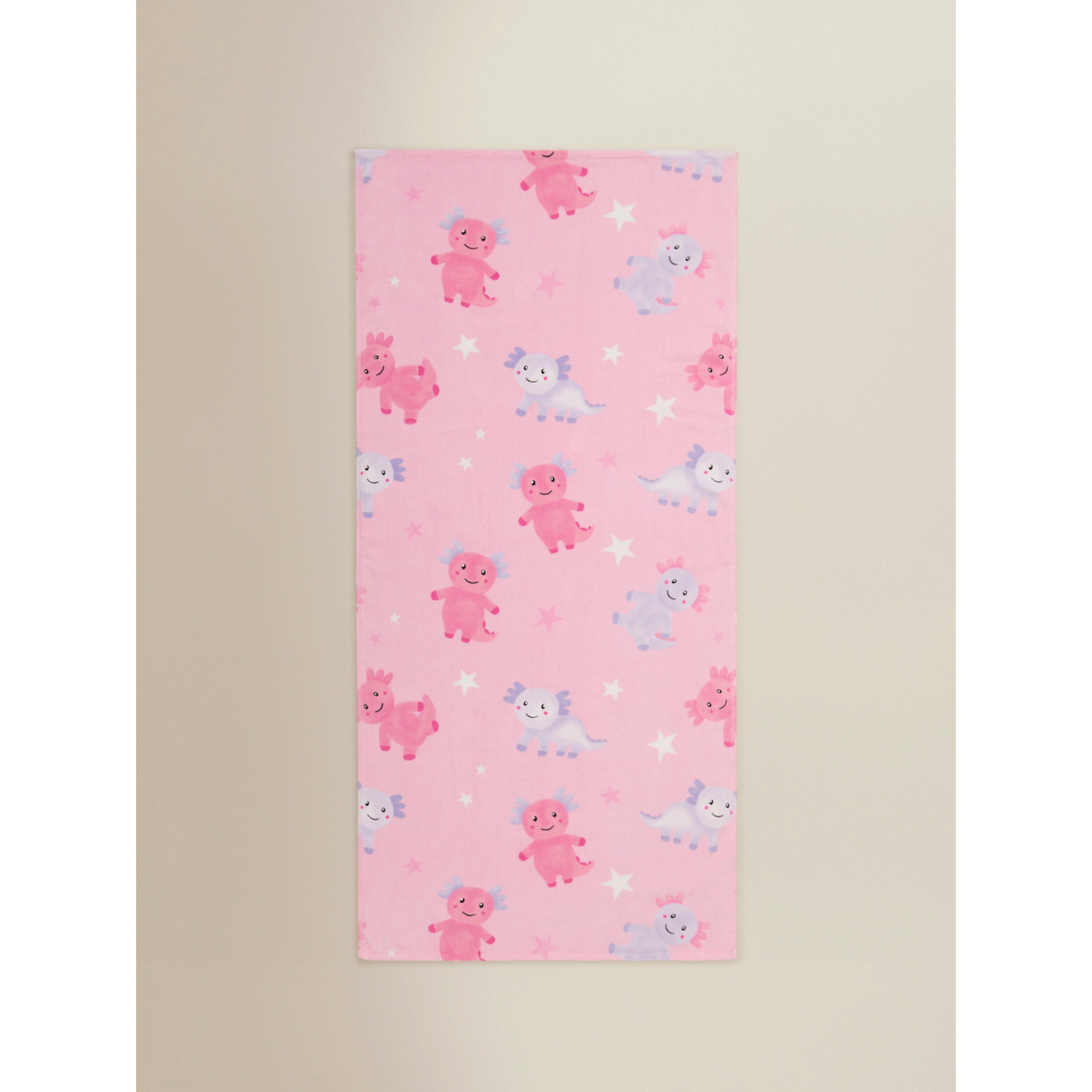 George Pink & Purple Axolotl Printed Cotton Beach Towel