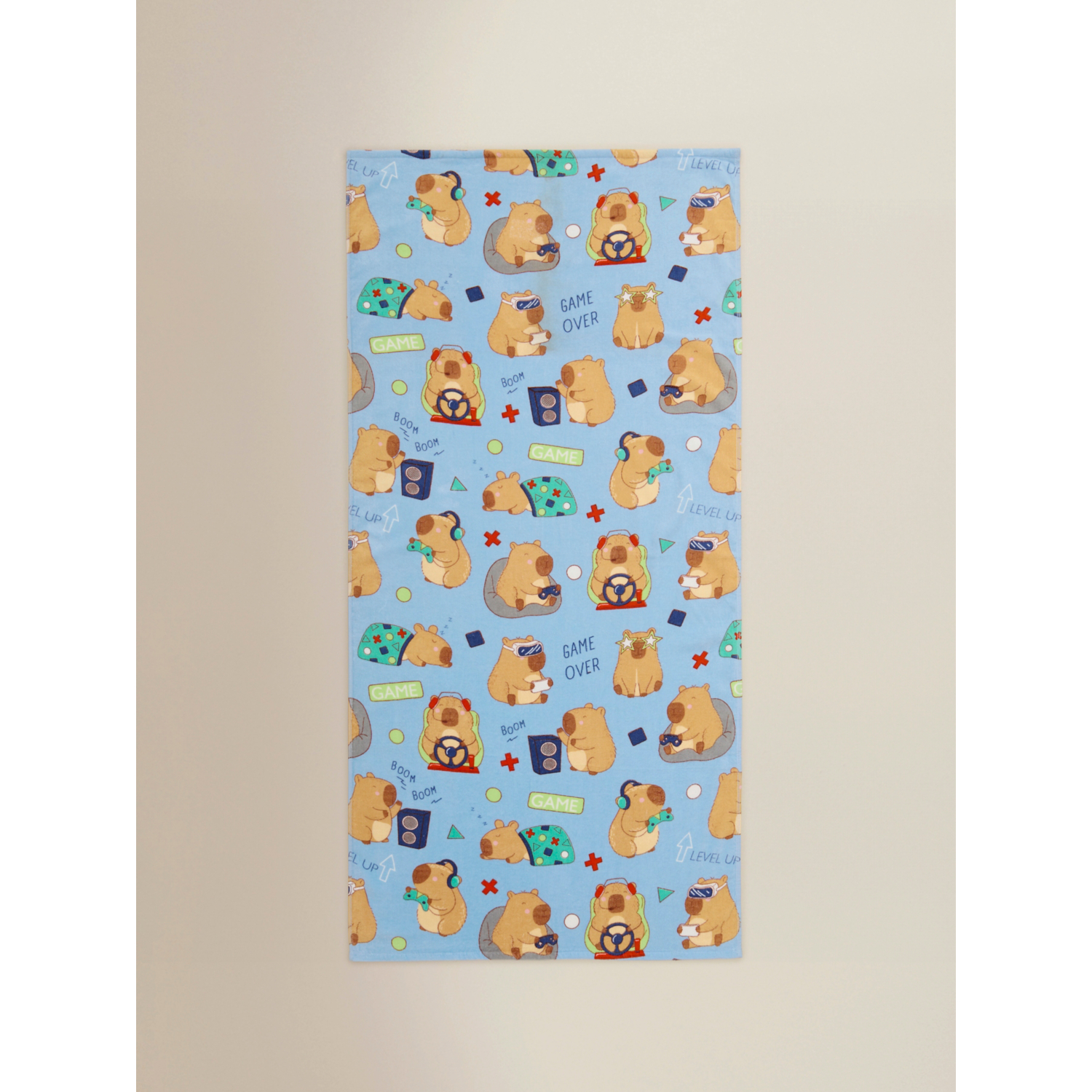 George Blue Capybara Gaming Printed Beach Towel