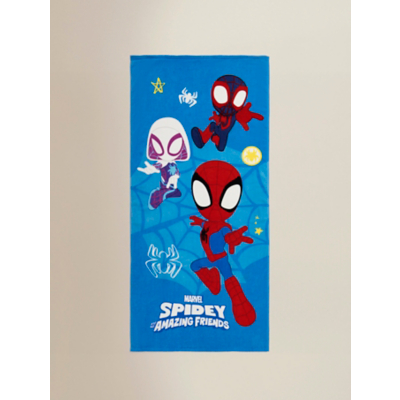 George Marvel Spider-Man Spidey & Friends Cotton Beach Towel - Blue