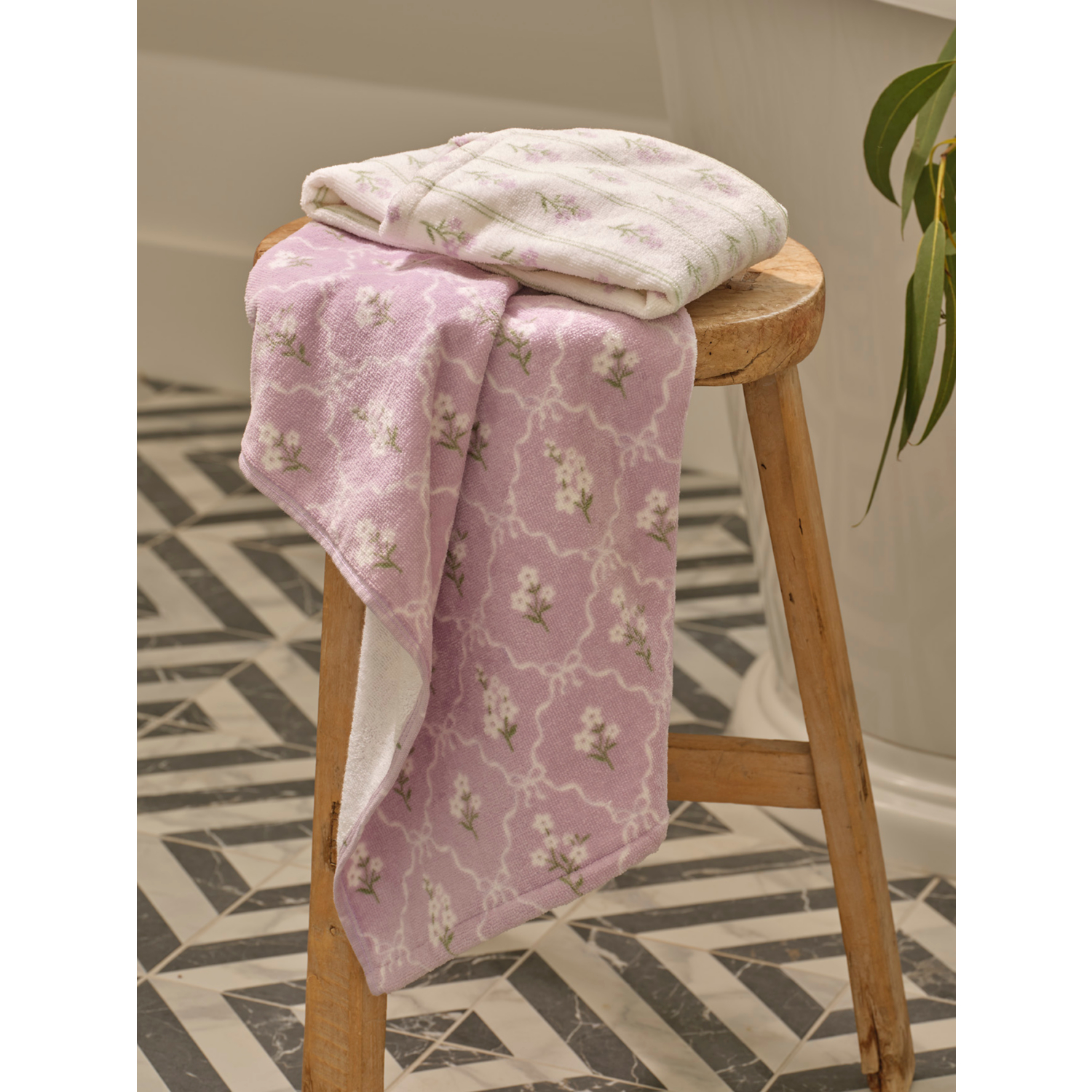 George Lilac Stacey Solomon Ribbon Floral Cotton Guest Towels - Set Of 2