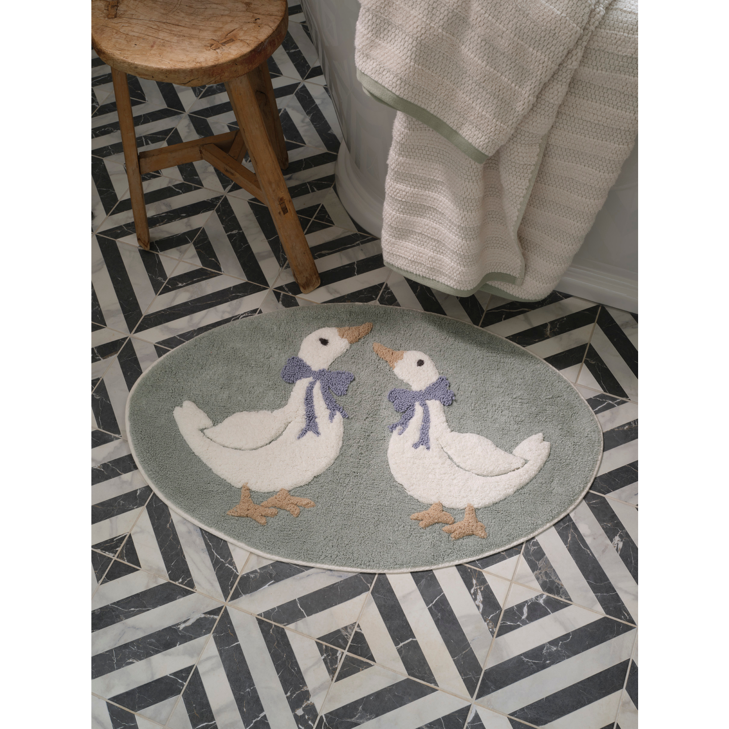 George Green Stacey Solomon Blue & Ducks Cotton Bath Mat