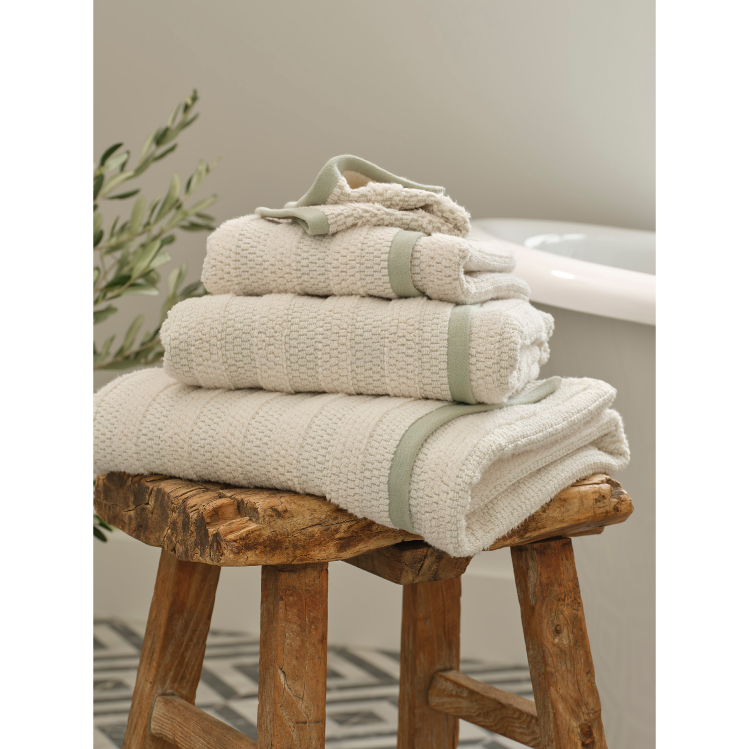 George Duck Egg Stacey Solomon Two-Tone Textured Cotton Towel Range