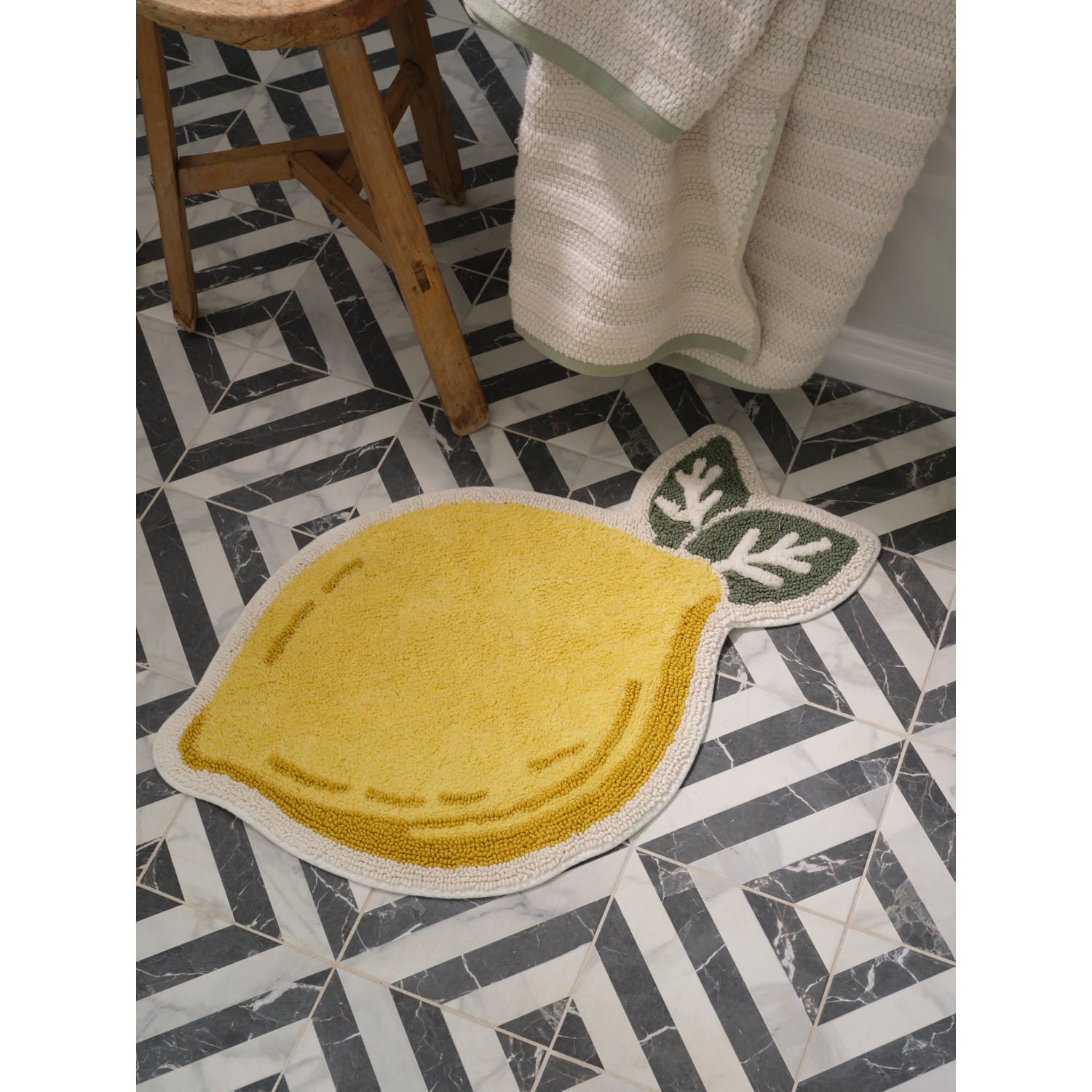 George Multi Stacey Solomon Lemon Cotton Bath Mat