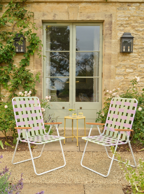 Green and Purple Webbed Folding Lawn Chair - Set of 2 | Outdoor