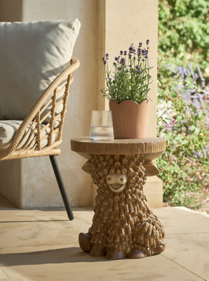 Brown Highland Cow Resin Side Table | Outdoor & Garden | George at