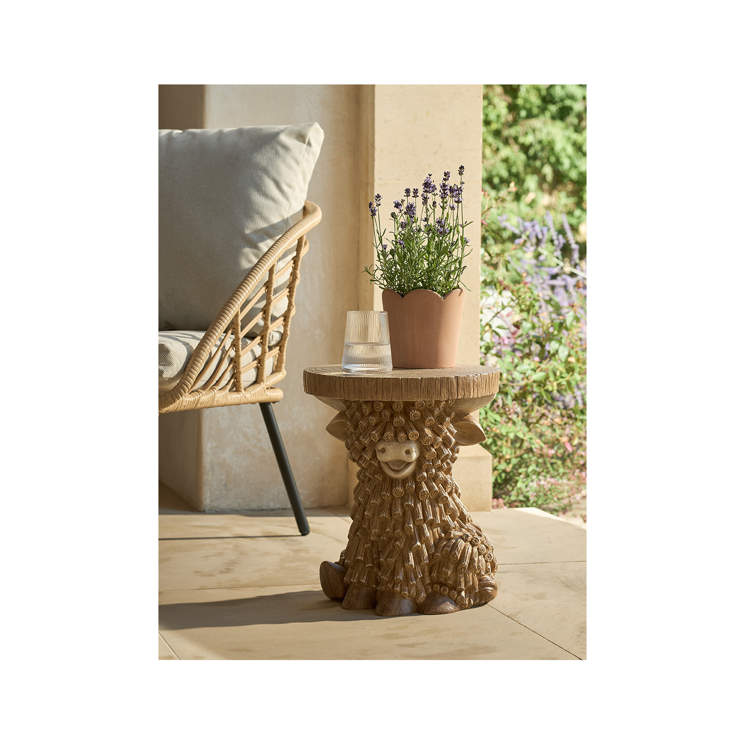 George Brown Highland Cow Resin Side Table