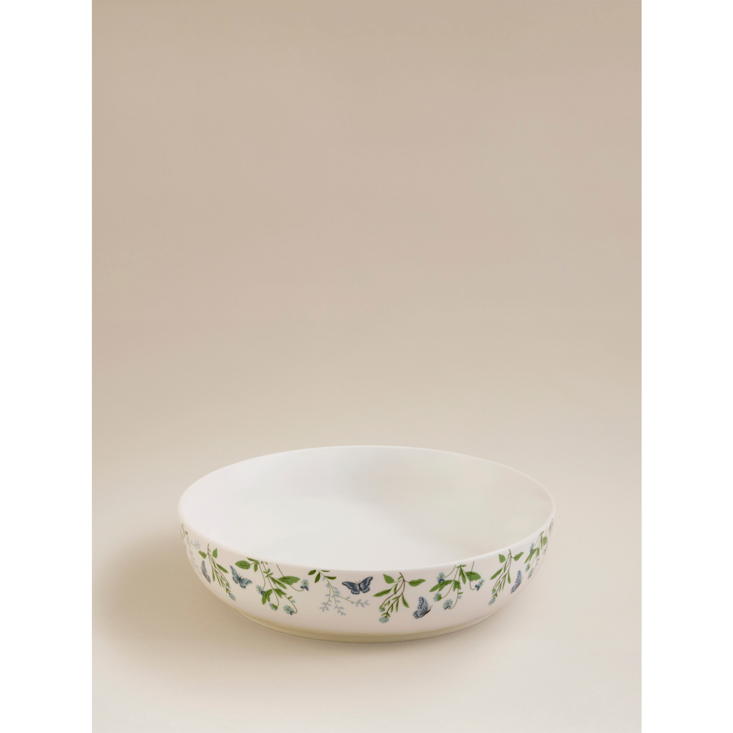 George White Butterfly Pasta Bowl