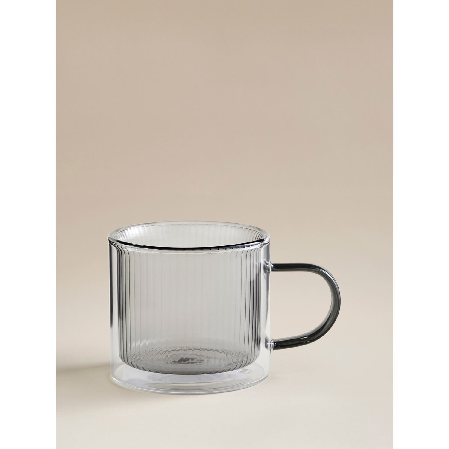 George Grey Ribbed Smoked Double Wall Mug