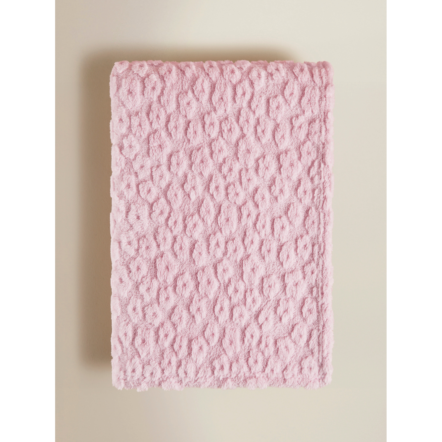 George Pink Floral Textured Super Soft Throw - 150 X 120Cm