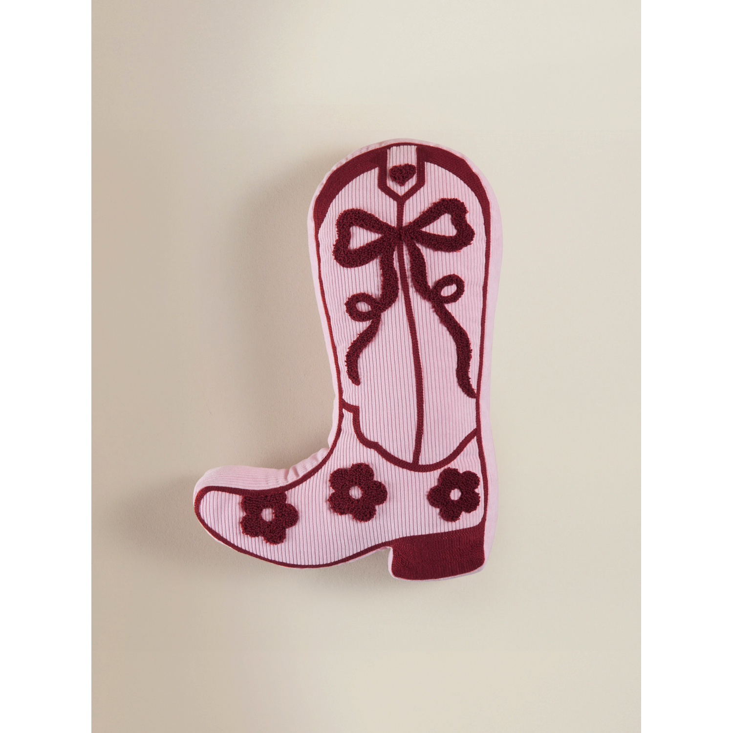 George Pink Cowboy Boot-Shaped Cushion