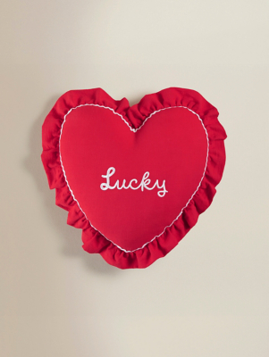 Red Lucky Heart-Shaped Cushion | Home | George at ASDA