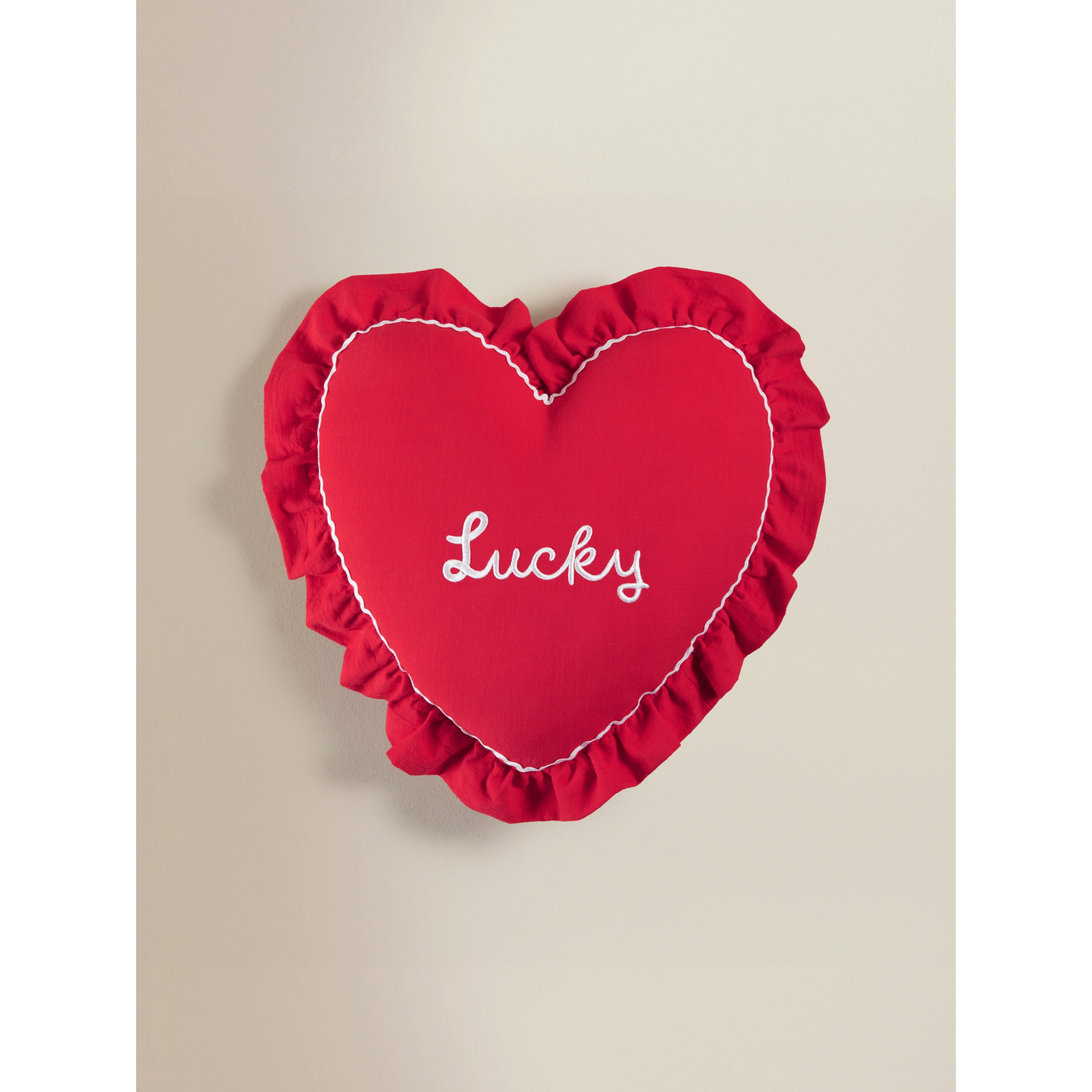 George Red Lucky Heart-Shaped Cushion