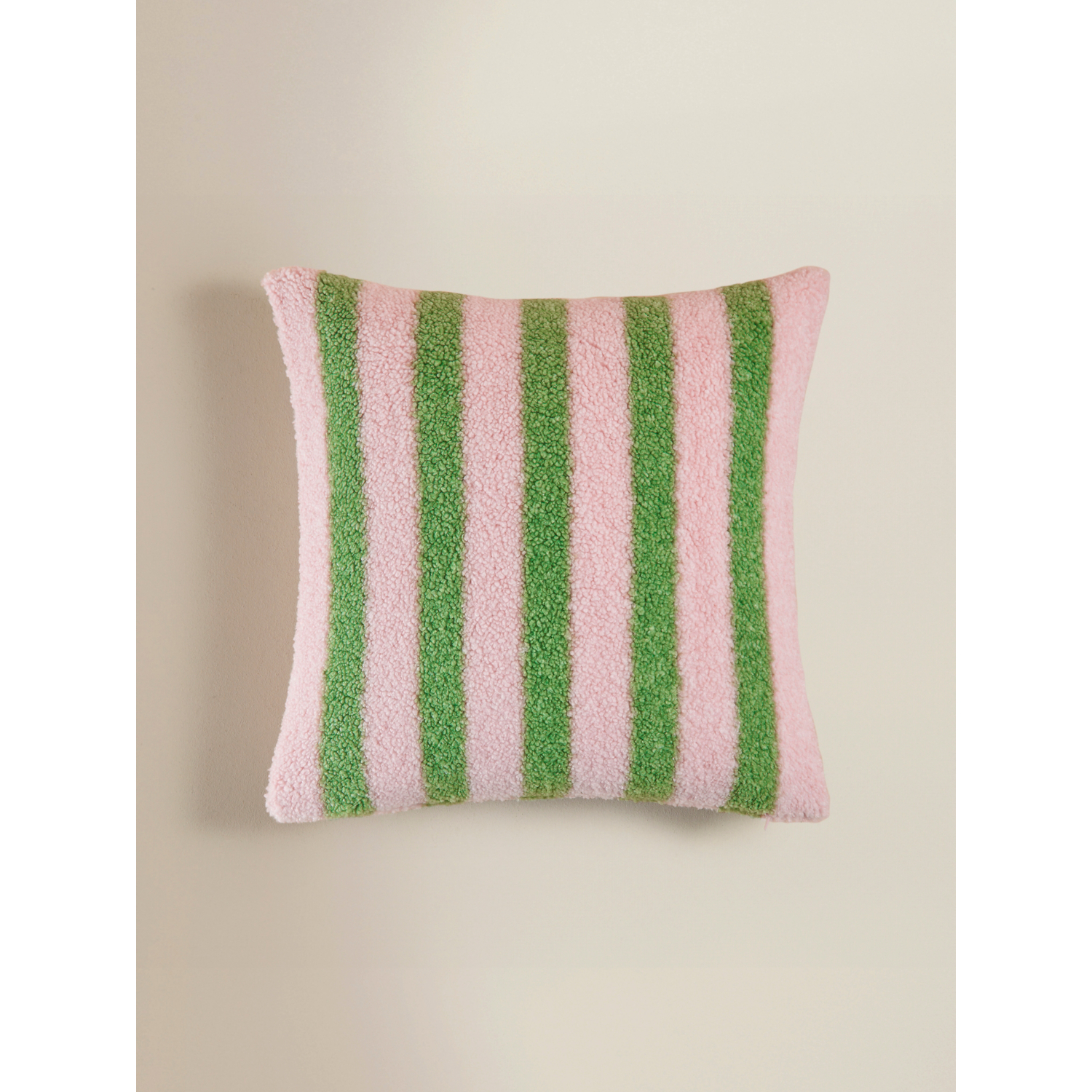 George Green Pink & Striped Borg Cushion