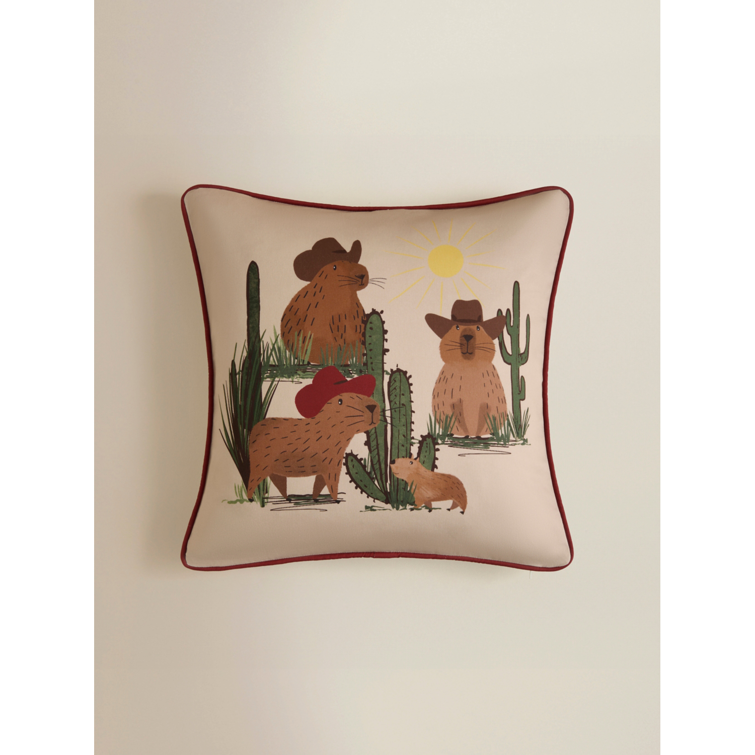 George Brown Capybara Cowboy Cushion