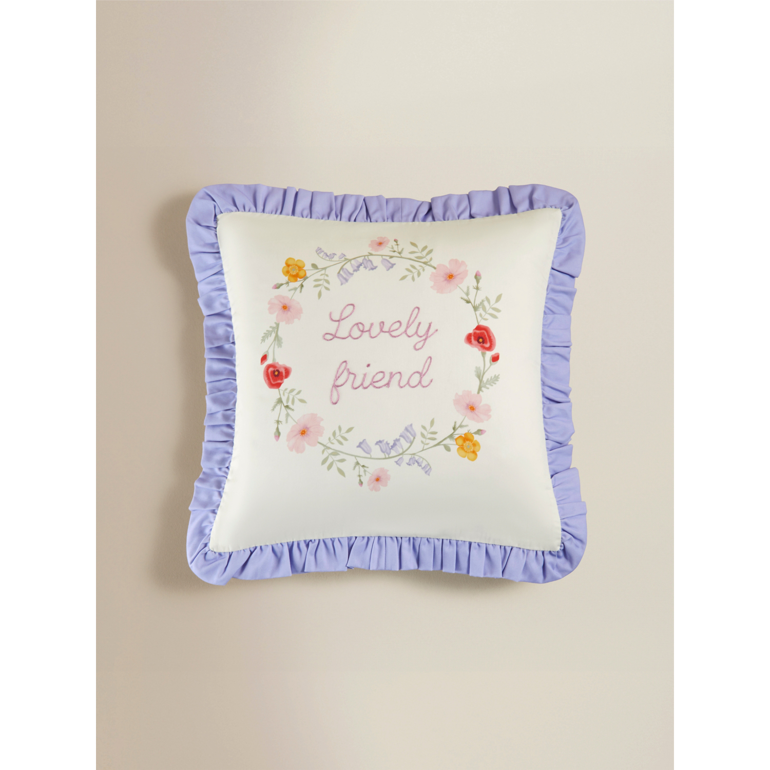 George Pink Friend Slogan Cushion
