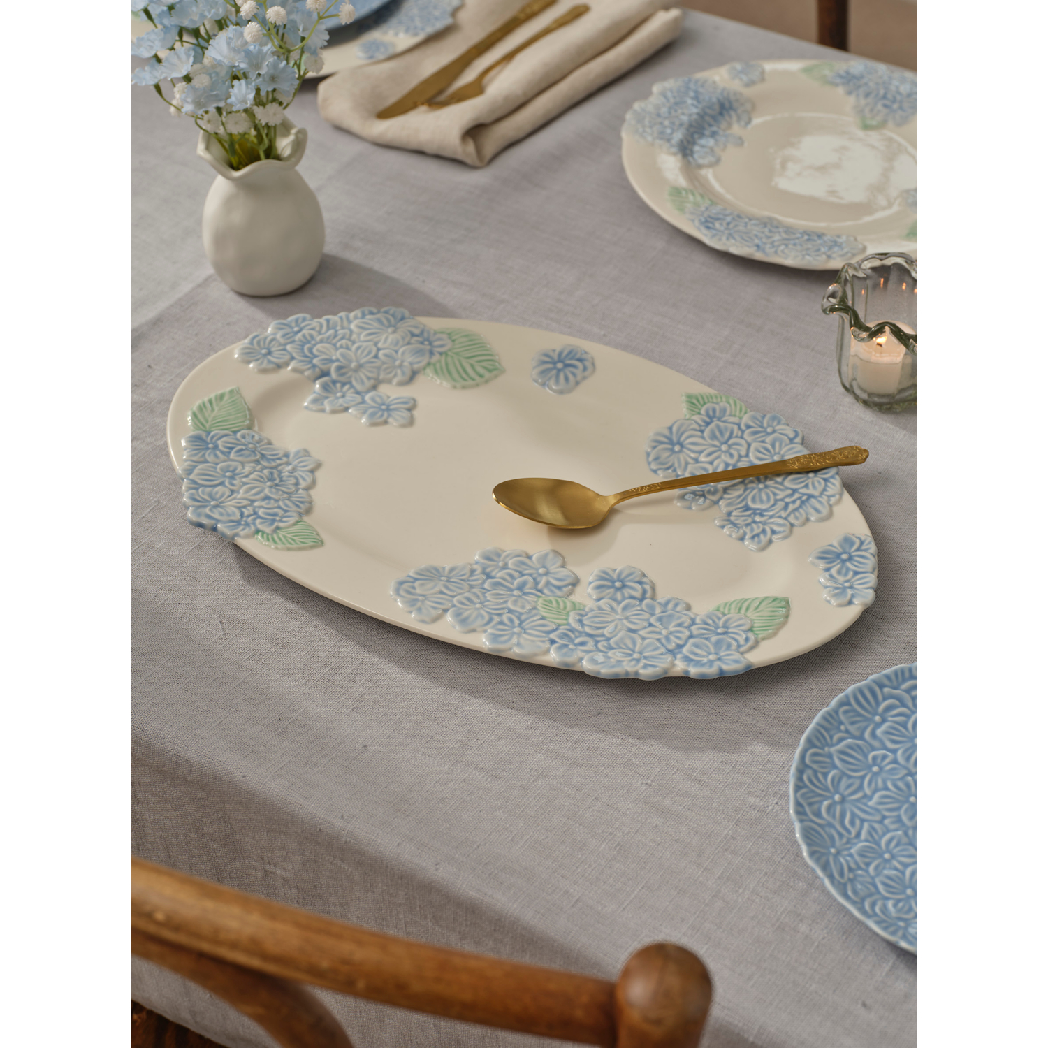 George Blue & White Stacey Solomon Hydrangea Serving Platter