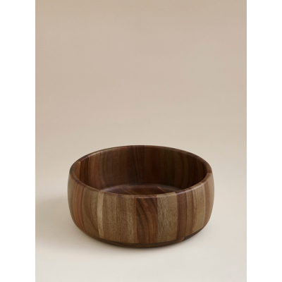 George Natural Brown Wooden Large Serving Bowl - Natural Brown