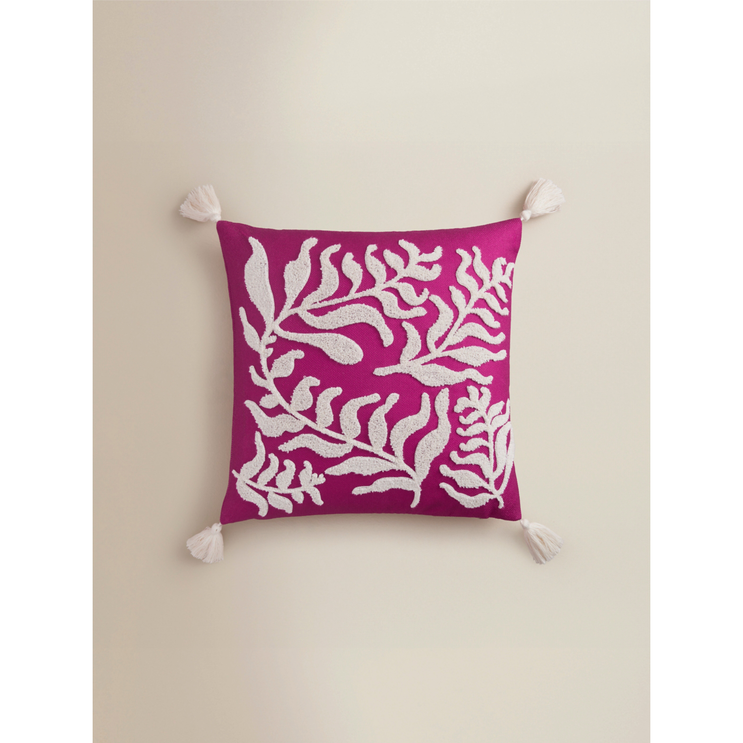 George Pink Leaf Tufted Cushion