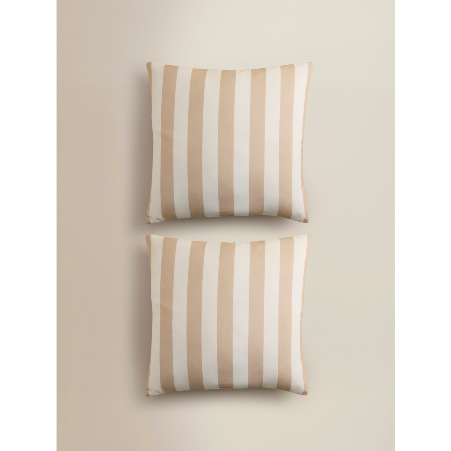 George Neutral Striped Outdoor Cushions Set Of 2