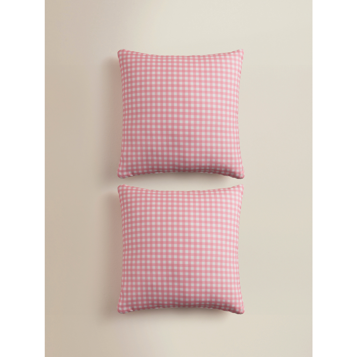 George Pink Gingham Outdoor Cushions Set Of 2