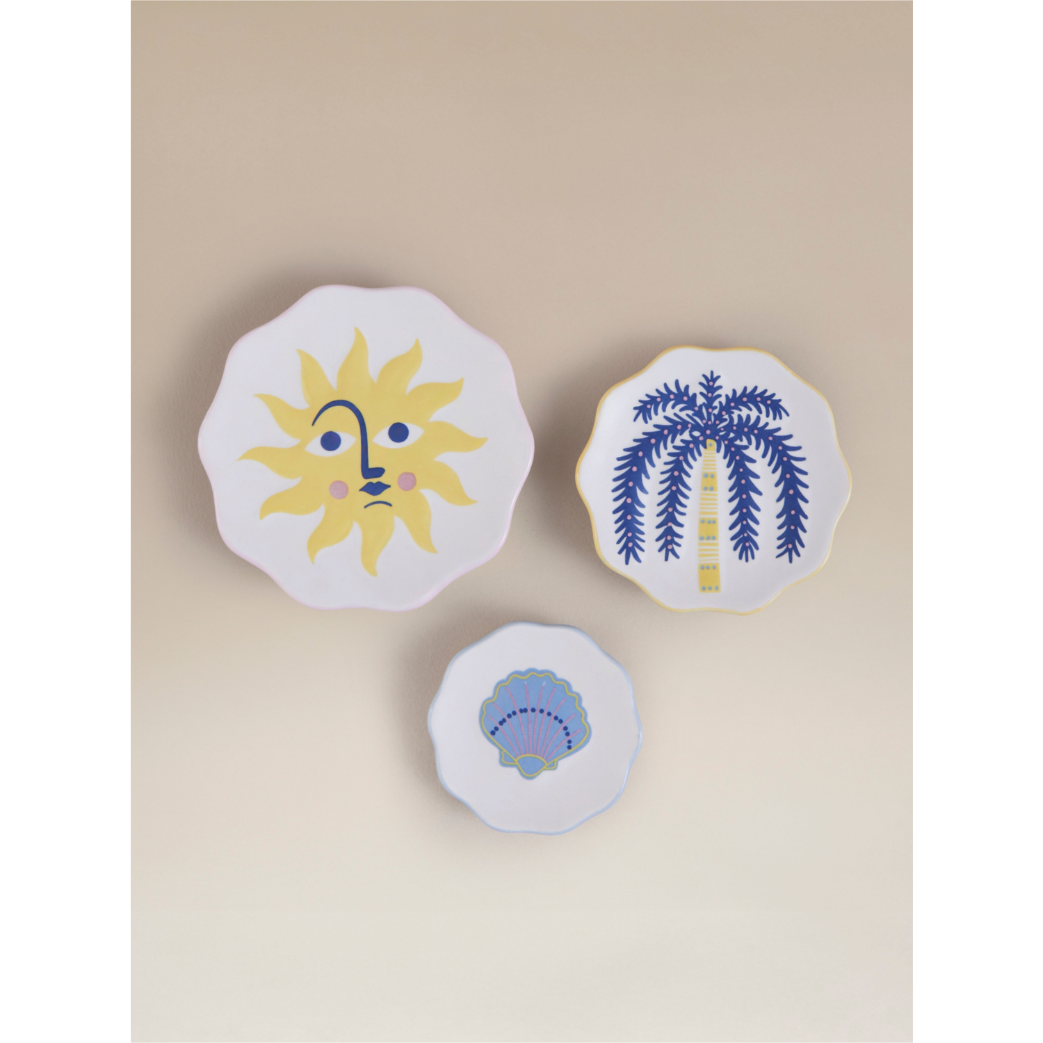 George Multi Wavy Island Trinket Dishes - Set Of 3